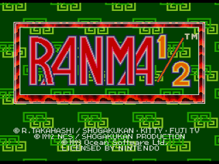 Ranma 1/2 title screen for Super Nintendo